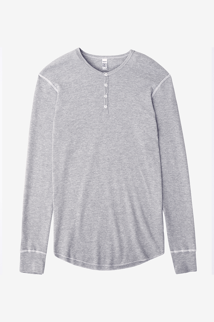 L/S Baby Thermal Henley HEATHER GREY