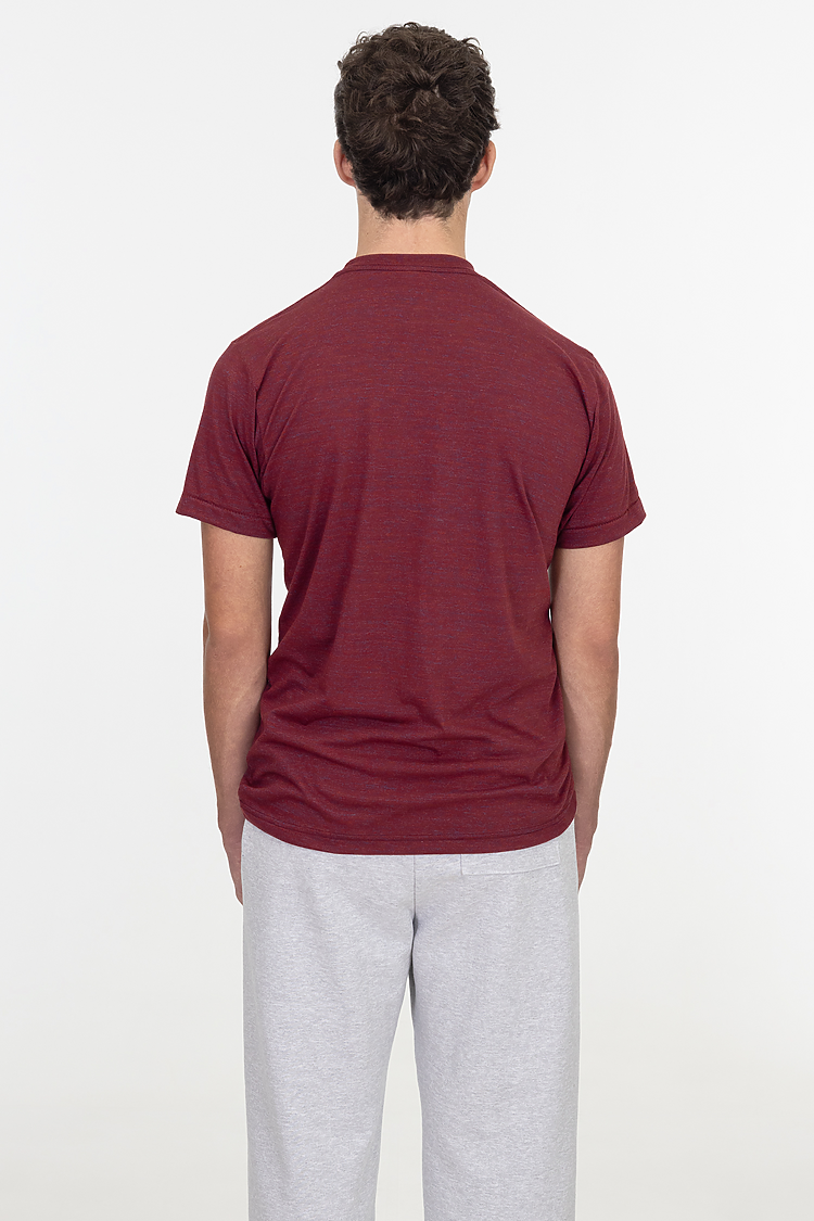 S/S Tri Blend Crew Neck Tri-Cranberry