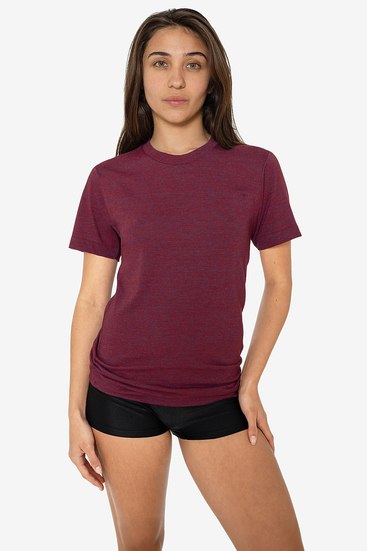 S/S Tri Blend Crew Neck Tri-Cranberry