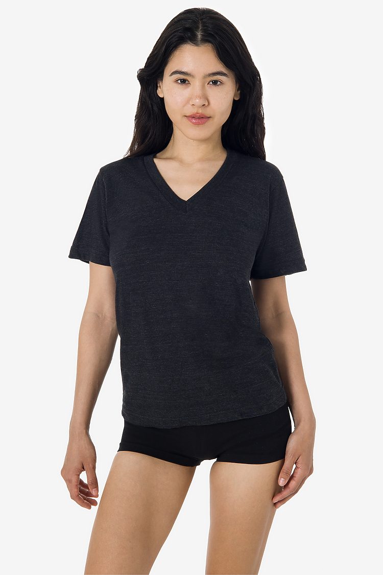S/S Tri Blend V-Neck 3.7oz TRI-BLACK