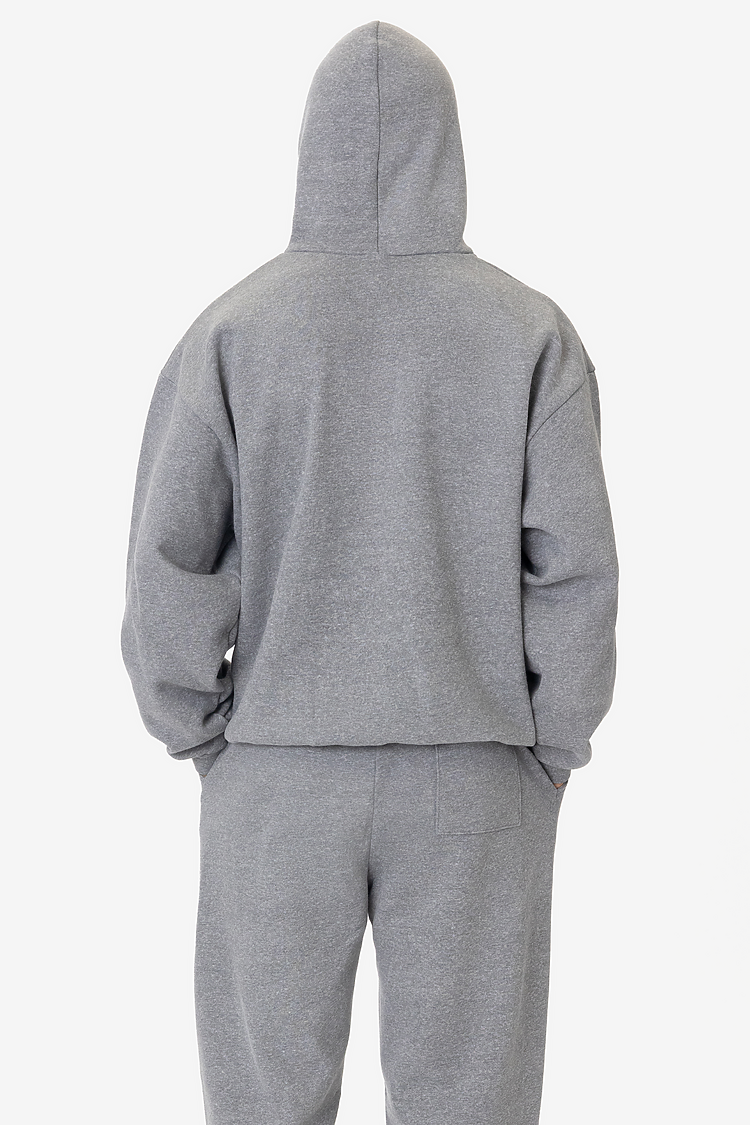 12OZ TRIBLEND FLEECE HOODIE HEATHER GREY