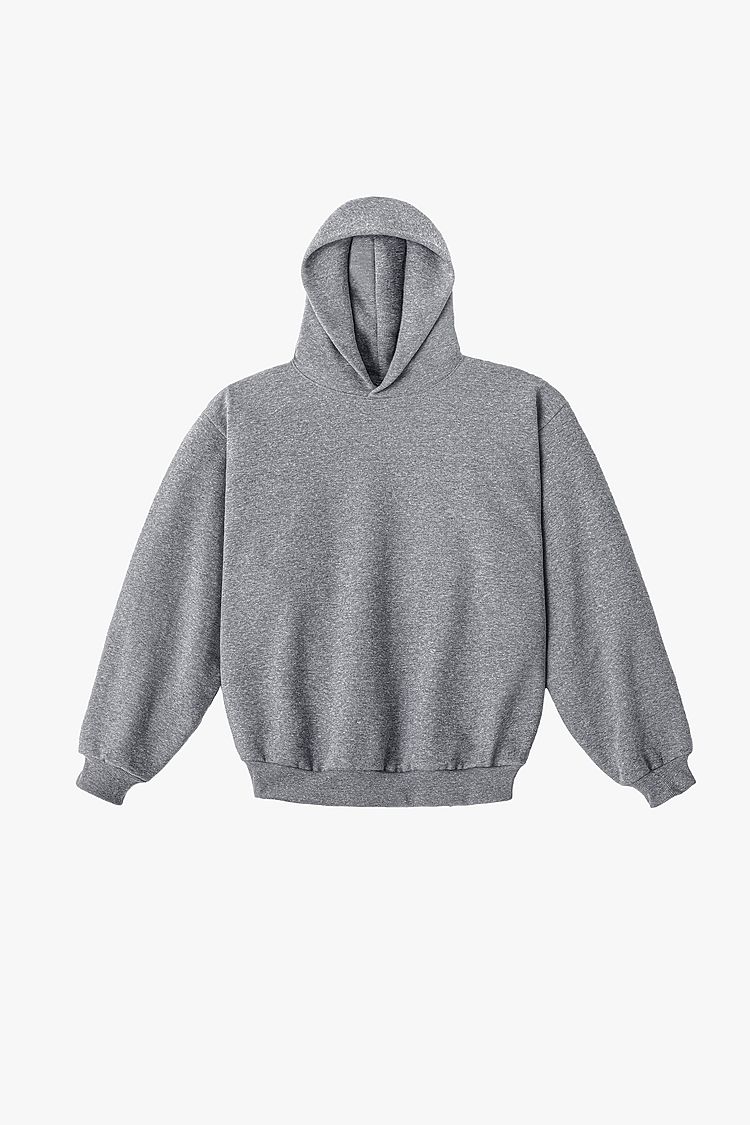 12OZ TRIBLEND FLEECE HOODIE HEATHER GREY