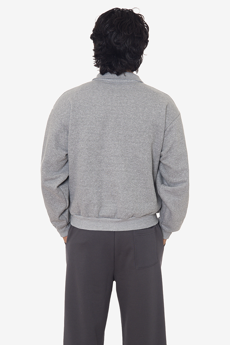 Half Zip Collared Pullover Heather Grey