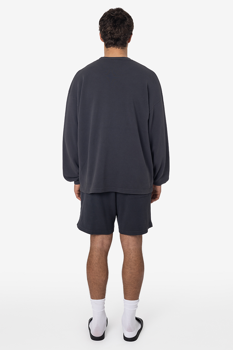 Hvy Thermal Garmnt Dye Shorts Dolphin Blue