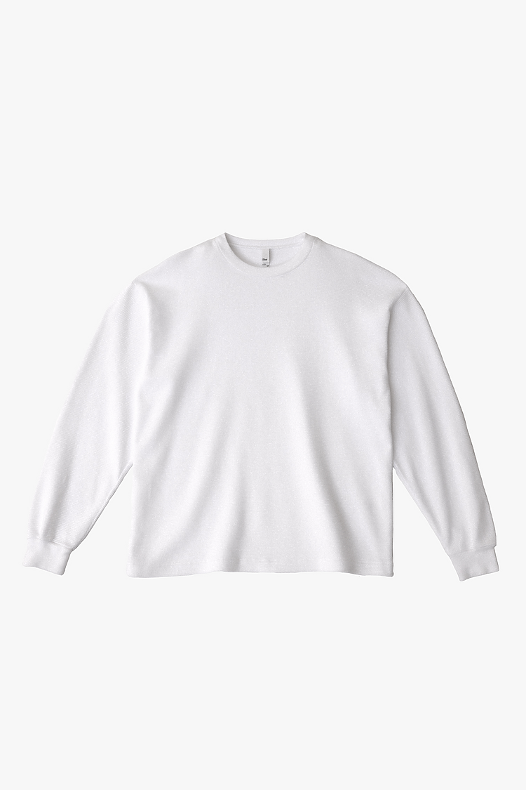 L/S Hvy Thermal Crew Neck White