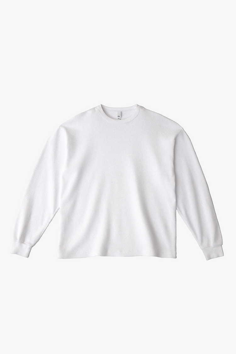 L/S Hvy Thermal Crew Neck White
