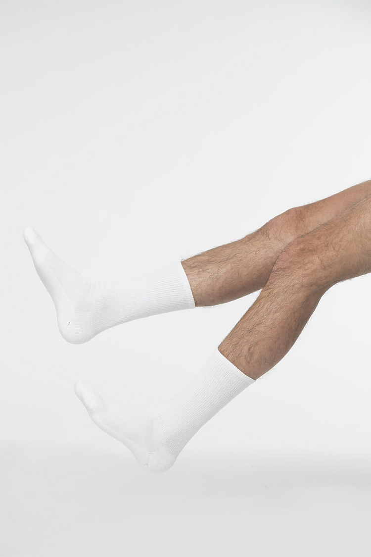 Unisex Crew Sock White