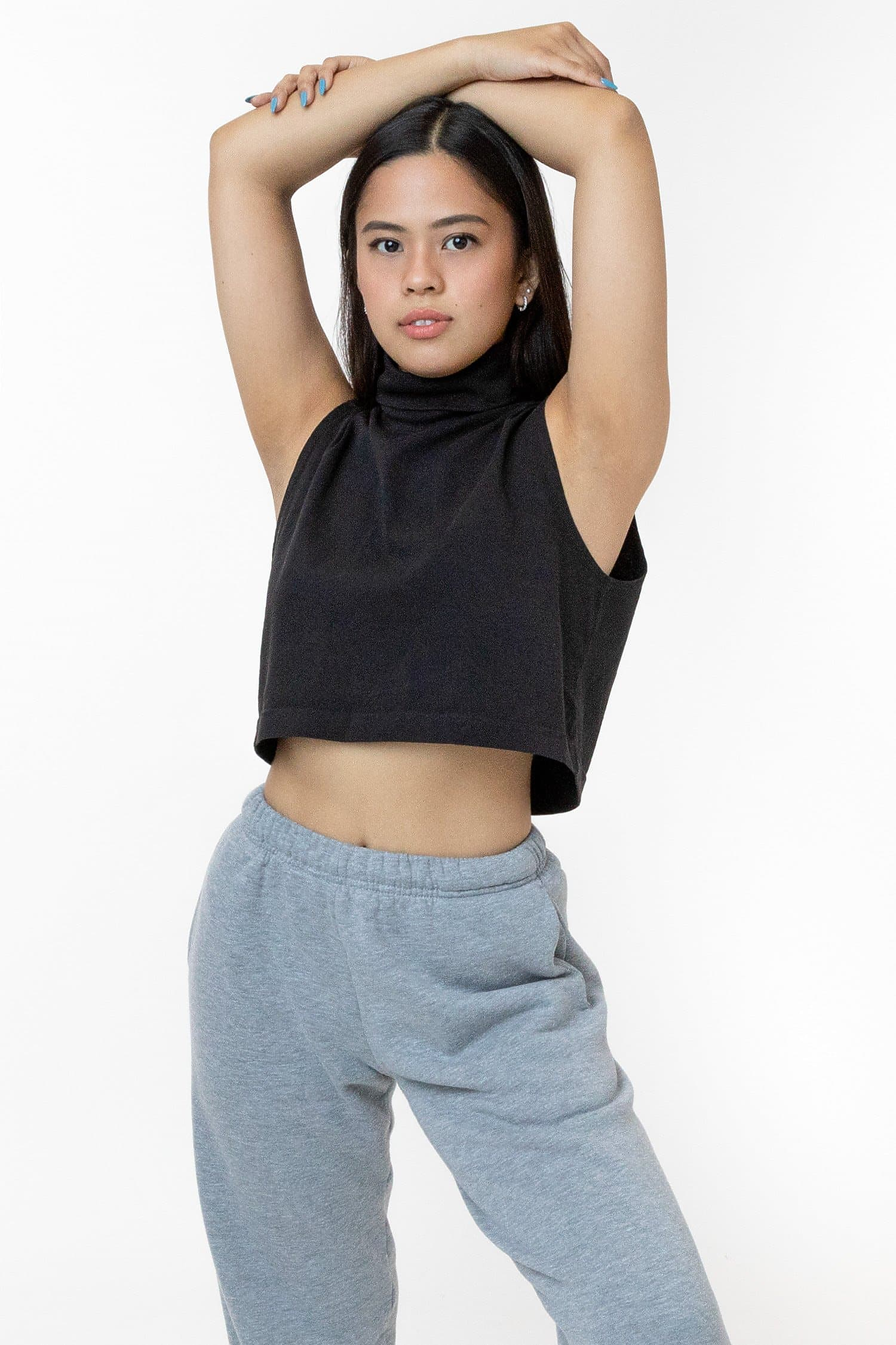 Sleeveless Turtleneck Crop Top