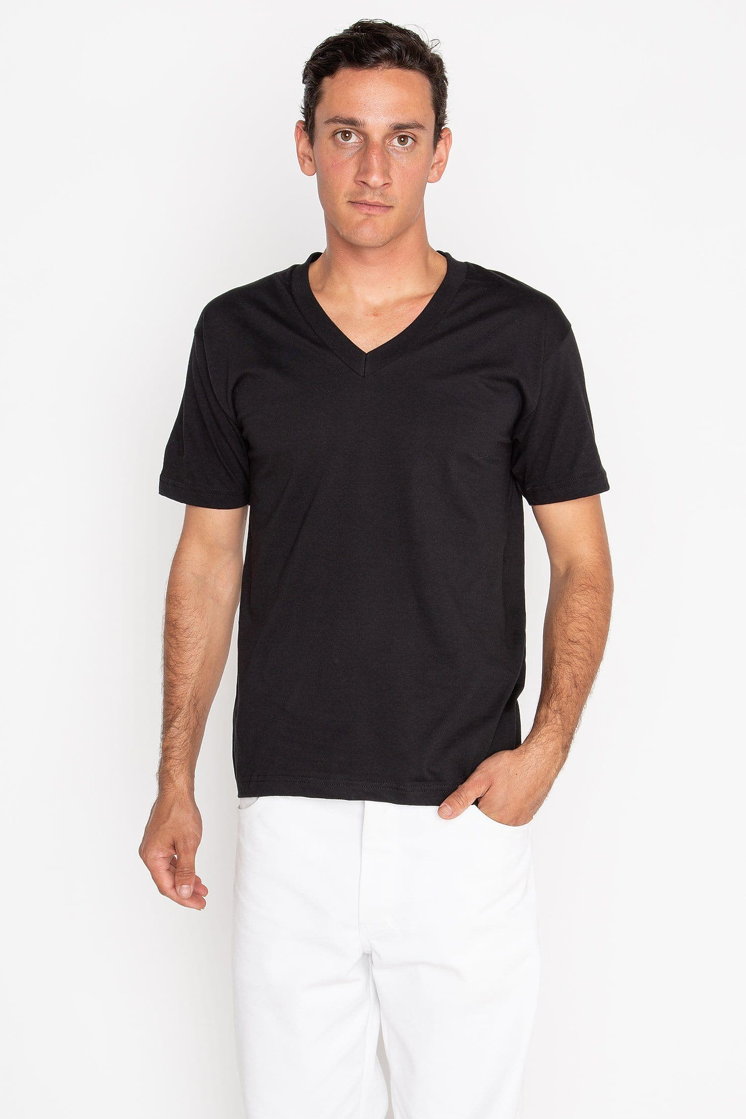 S/S Fine Jersey V-Neck 4.3 oz