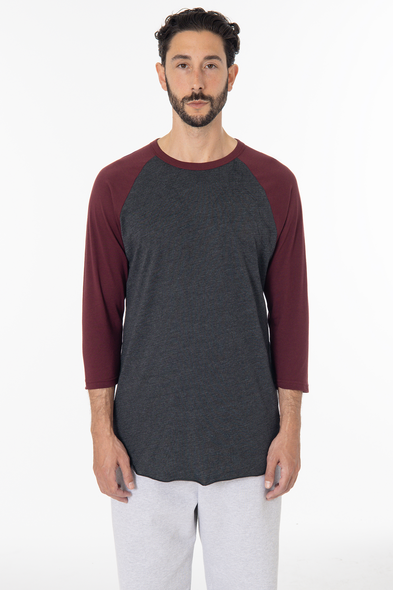 3/4 Slv Ctn Poly Raglan 3.8oz