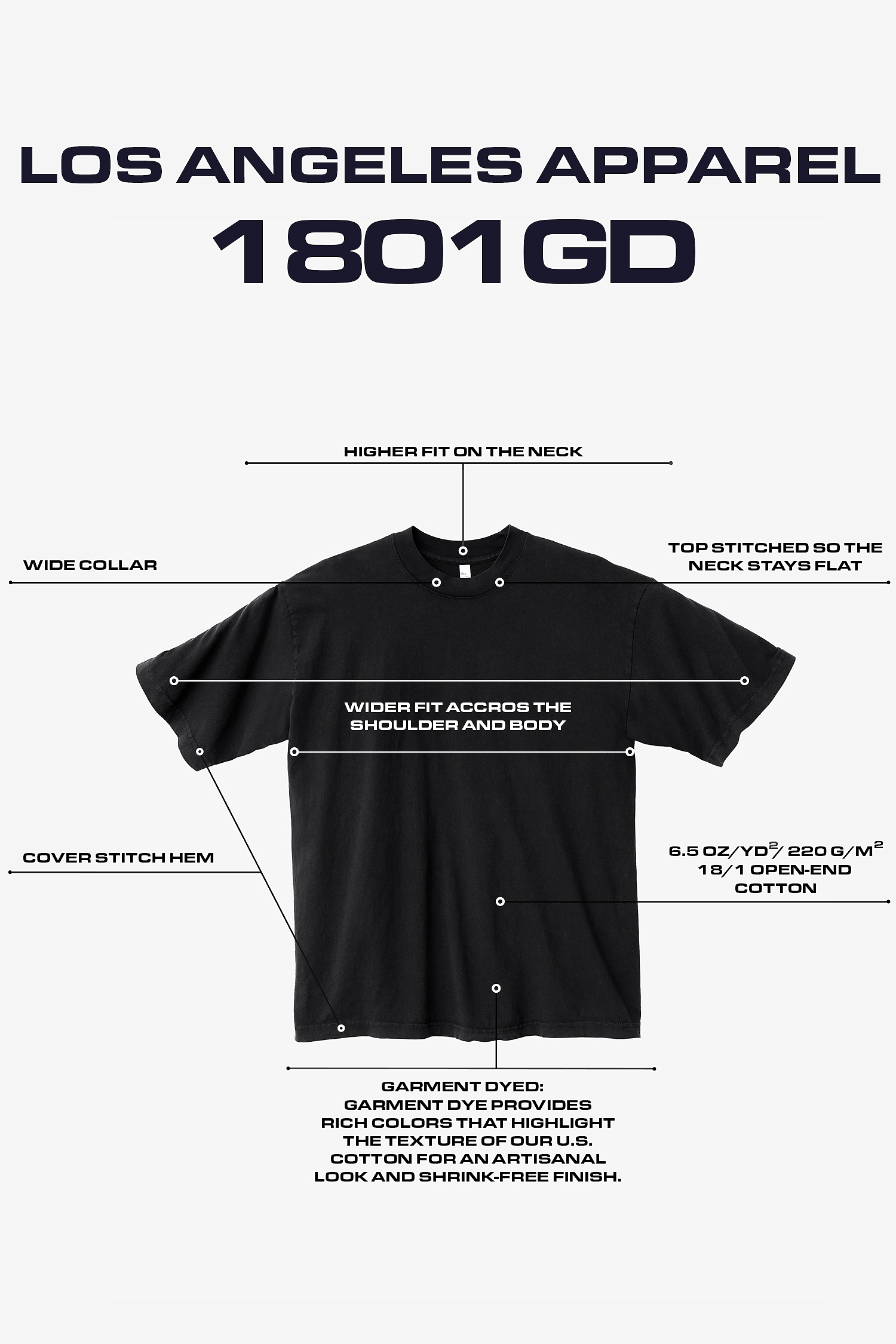 S/S Grmnt Dye Crew Neck 6.5oz