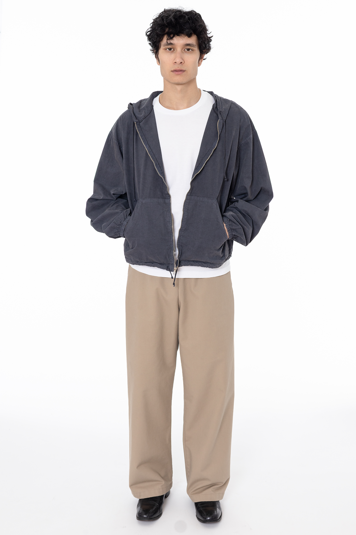 Cotton Poplin Zip-Up Jacket