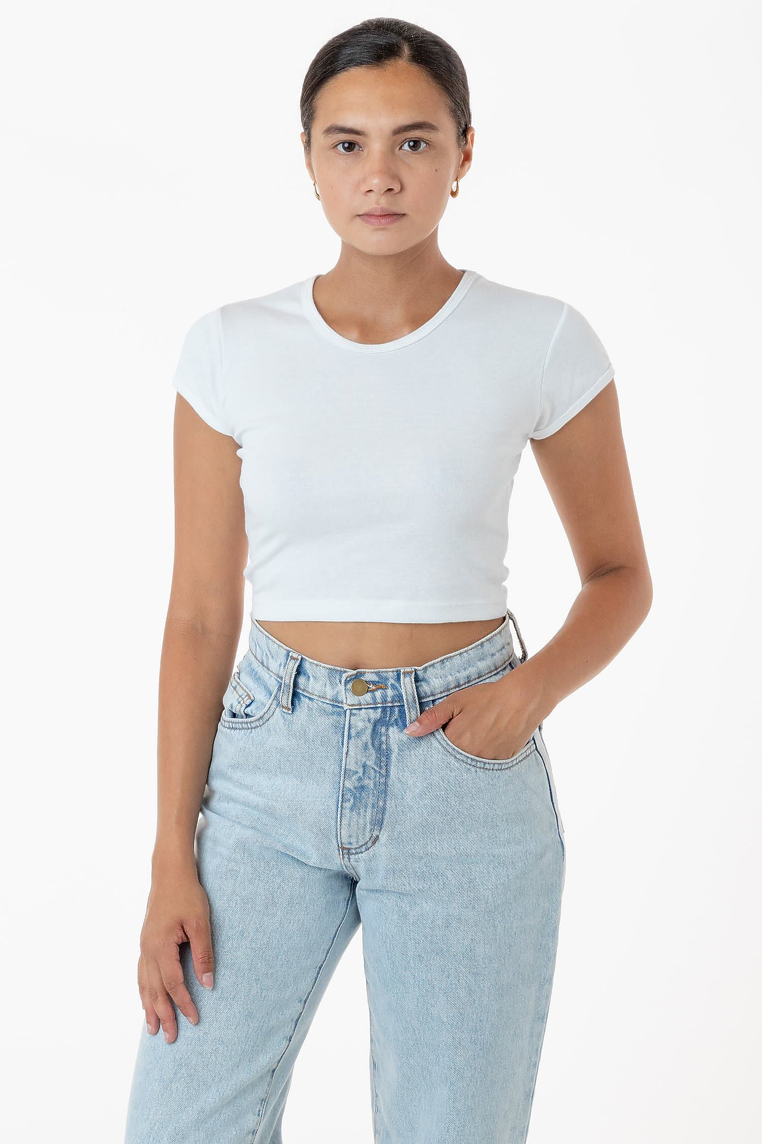 Cap Sleeve Baby Rib Crop Top