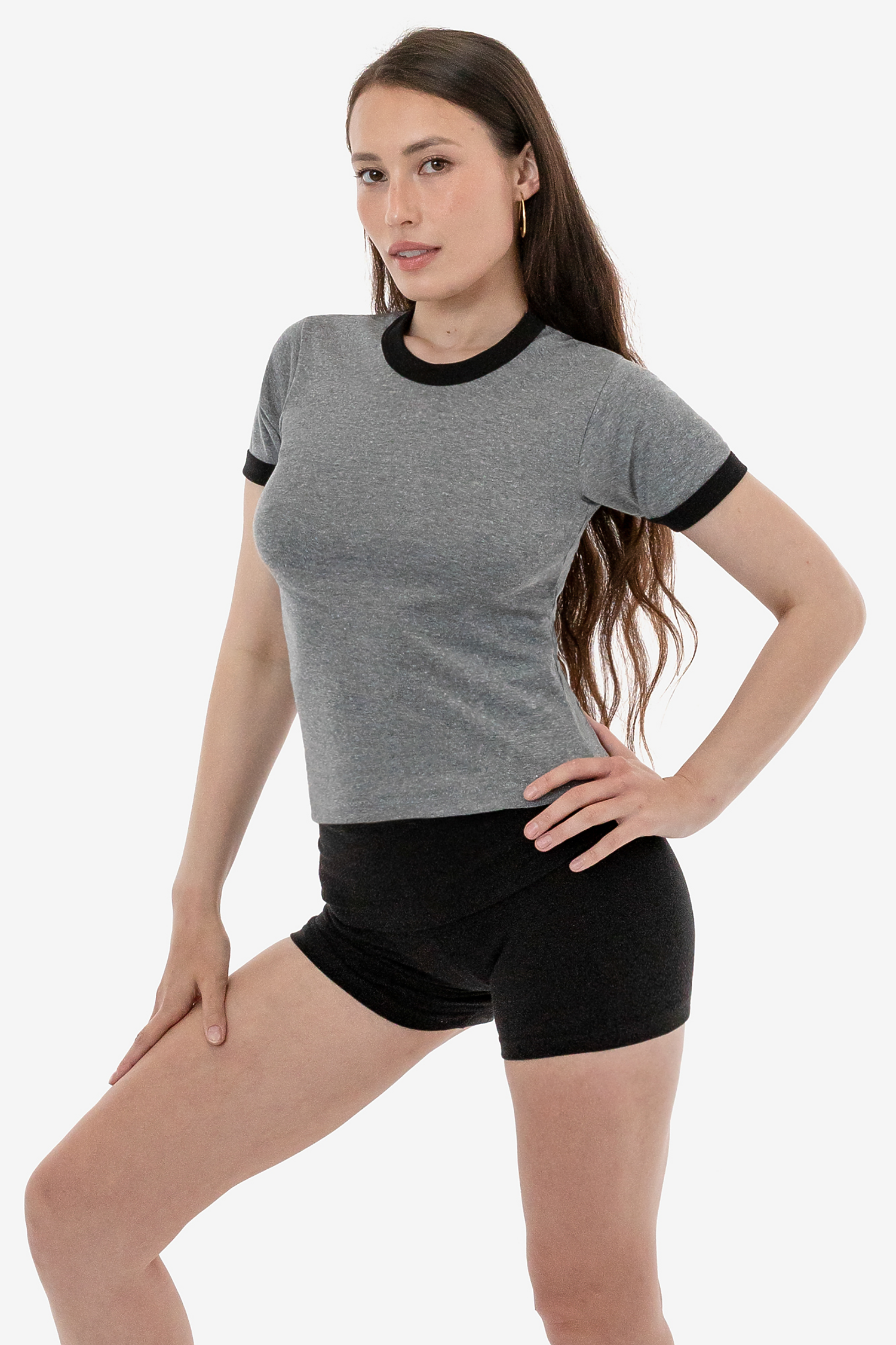 Womens Triblend Rib Ringer Tee