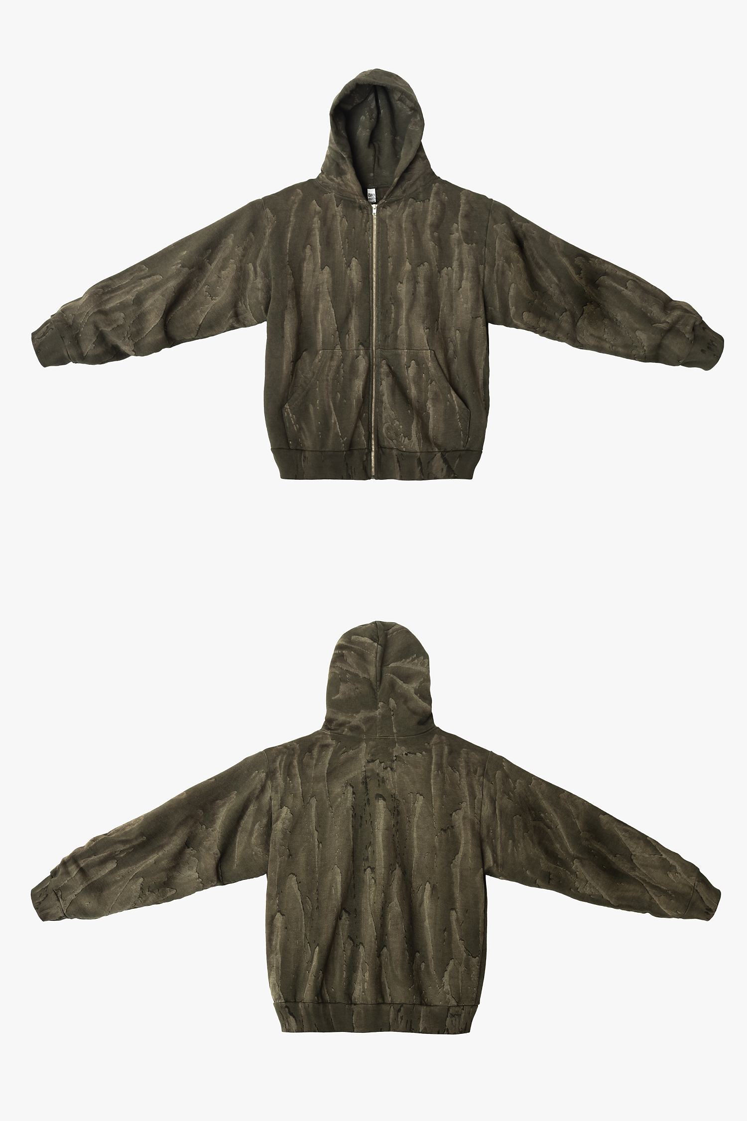14 oz Fleece Full Zip Drip Dye