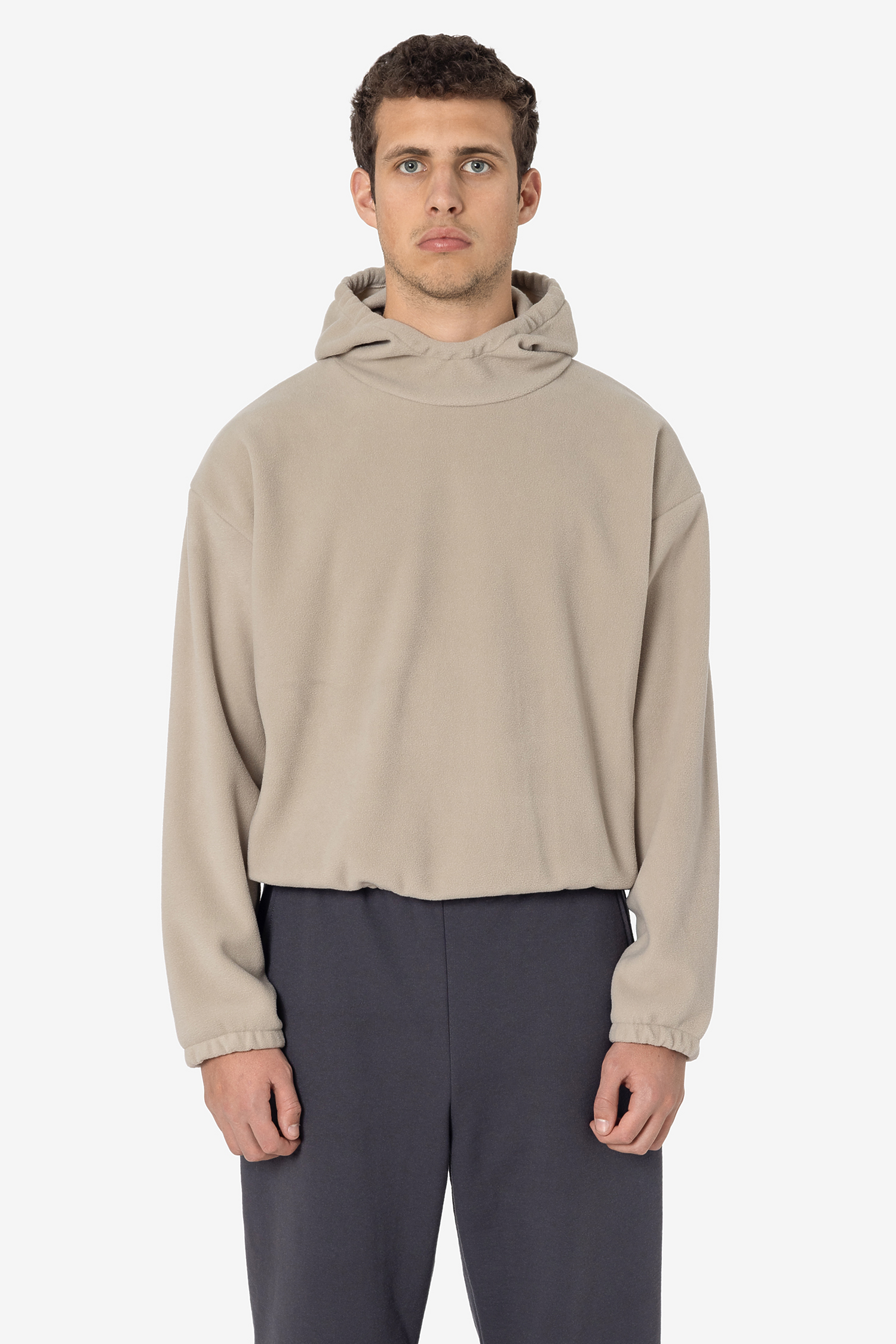 NEW! Los Angeles Apparell caramel cotton Tan Hooded Snood LHSG - Sand Hoodie main image 3