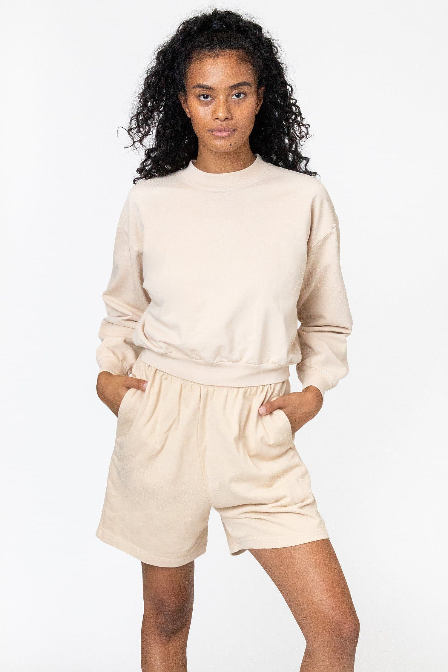 Womens Cropped Mock Neck