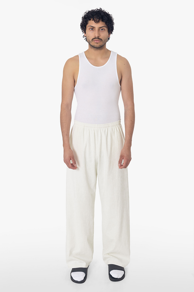 Mens Wide Leg Jersey Pant Off White