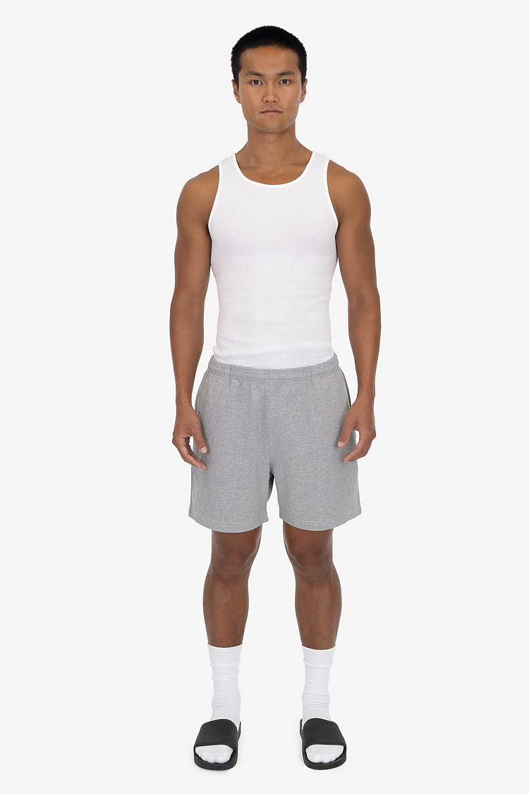 8.5 oz Heavy Jersey Gym Shorts HEATHER GREY