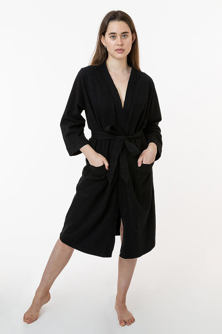 Heavy Jersey House Robe Black