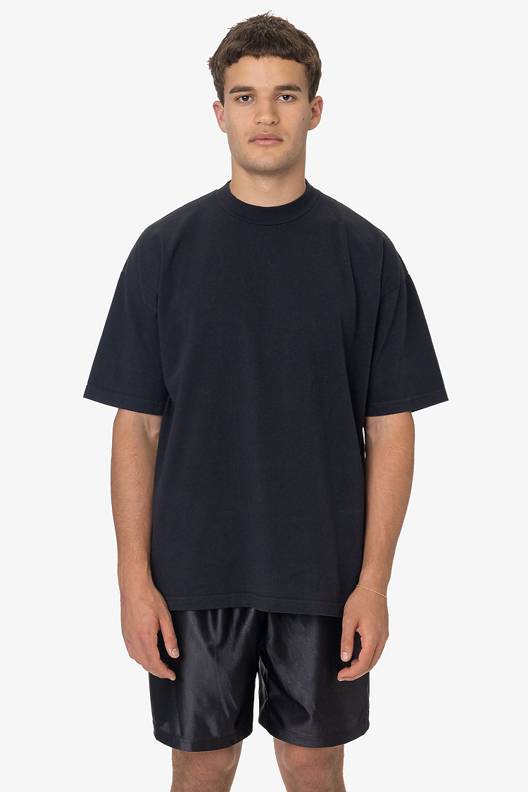 S/S Garment Dye Mockneck Black Edge