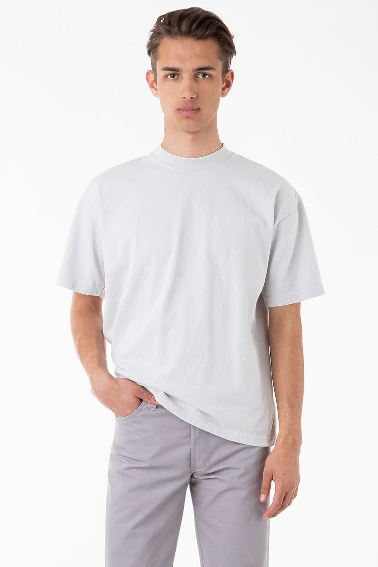 S/S Garment Dye Mockneck Light Grey
