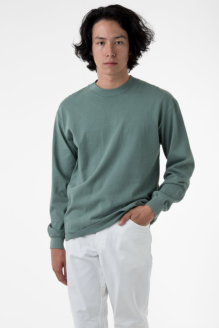 L/S Grmnt Dye Mockneck 7.5oz ATLANTIC GREEN