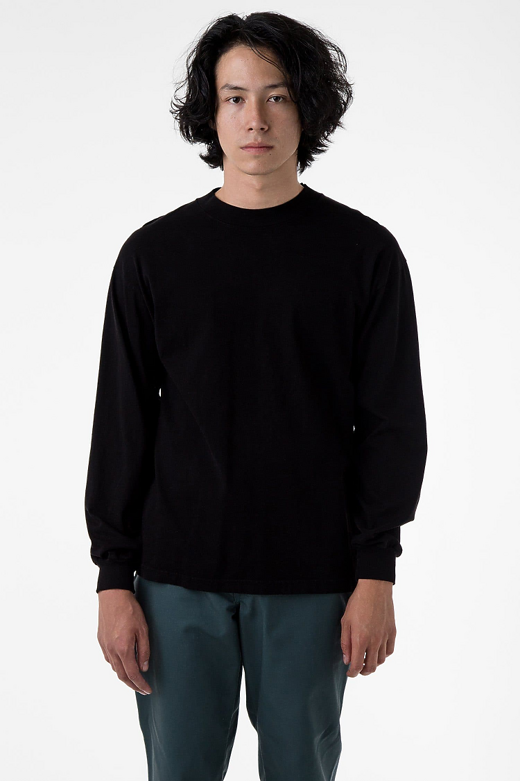 L/S Grmnt Dye Mockneck 7.5oz Black