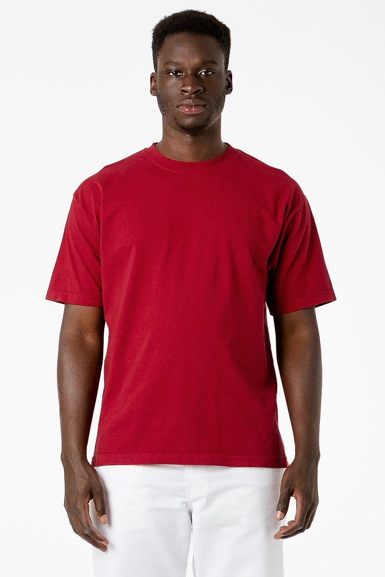 S/S Grmnt Dye Crew Neck 6.5oz DARK RED