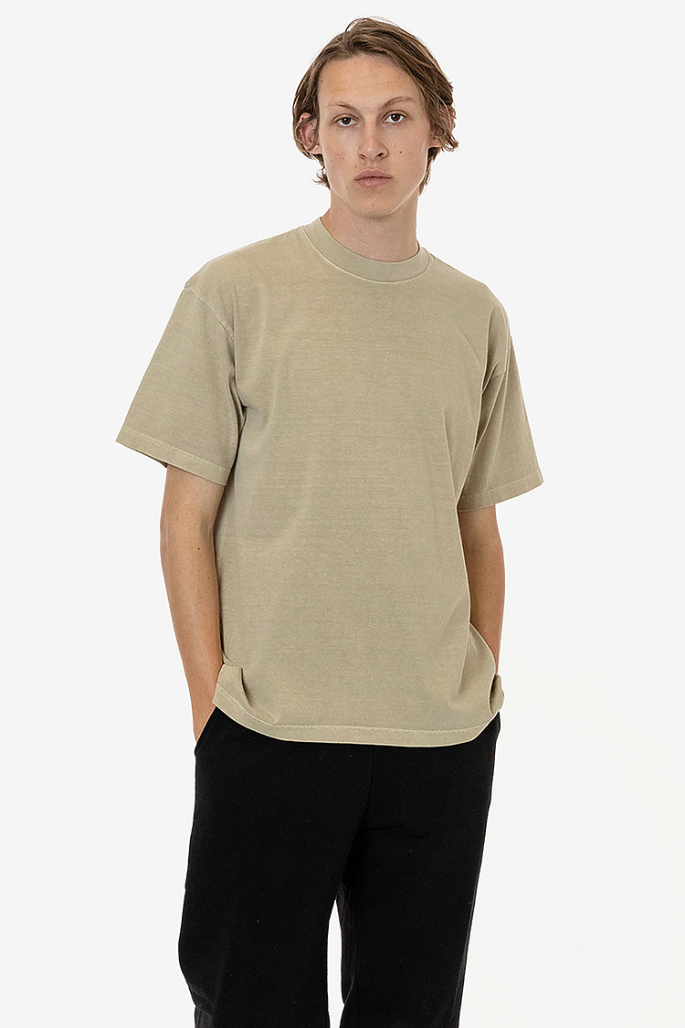 S/S Grmnt Dye Crew Neck 6.5oz Mushroom