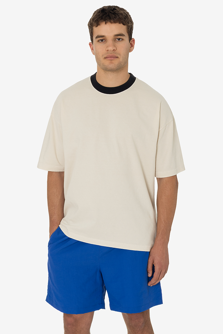 Ring 6.5oz S/S Garment Dye Tee Creme/Black