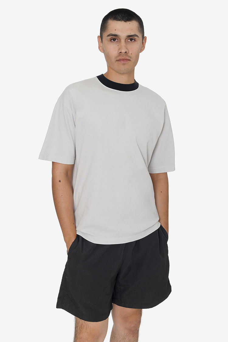 Ring 6.5oz S/S Garment Dye Tee Light Grey/Black