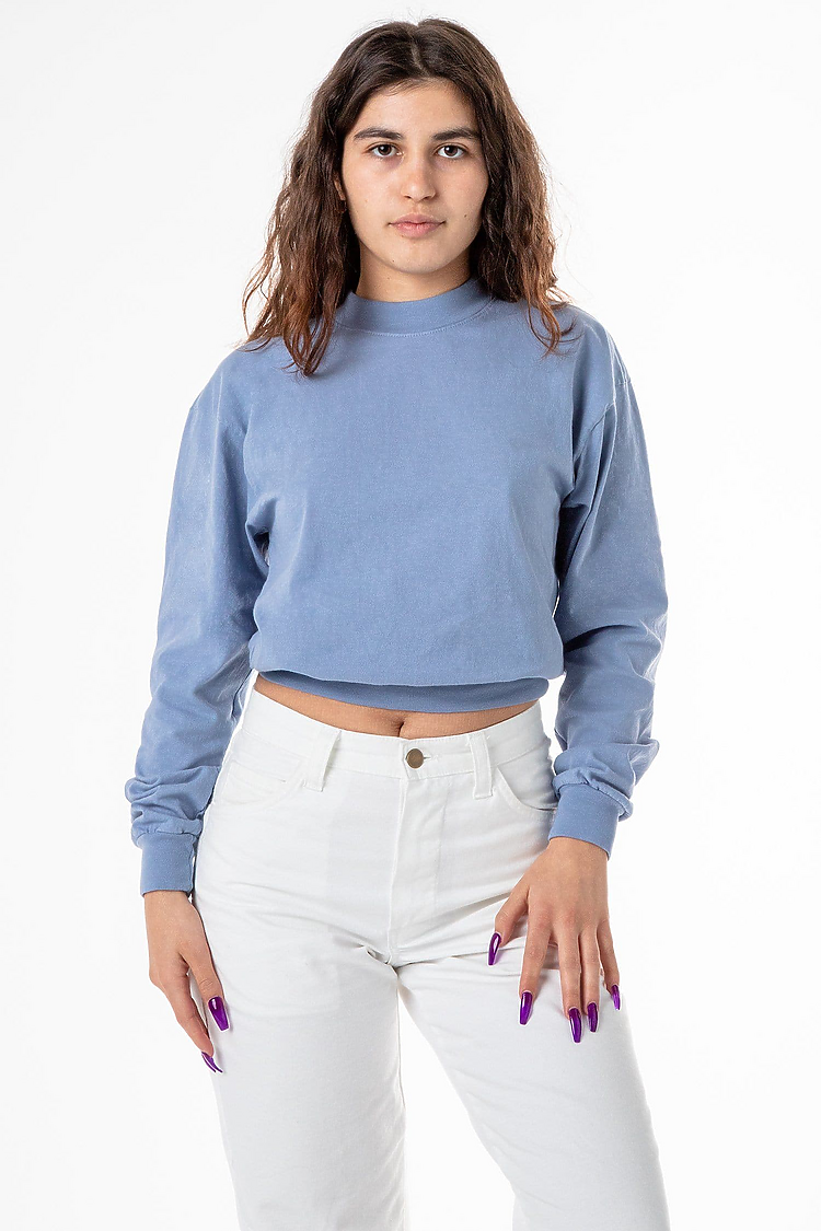 L/S Crop Mock Neck CLEAR BLUE