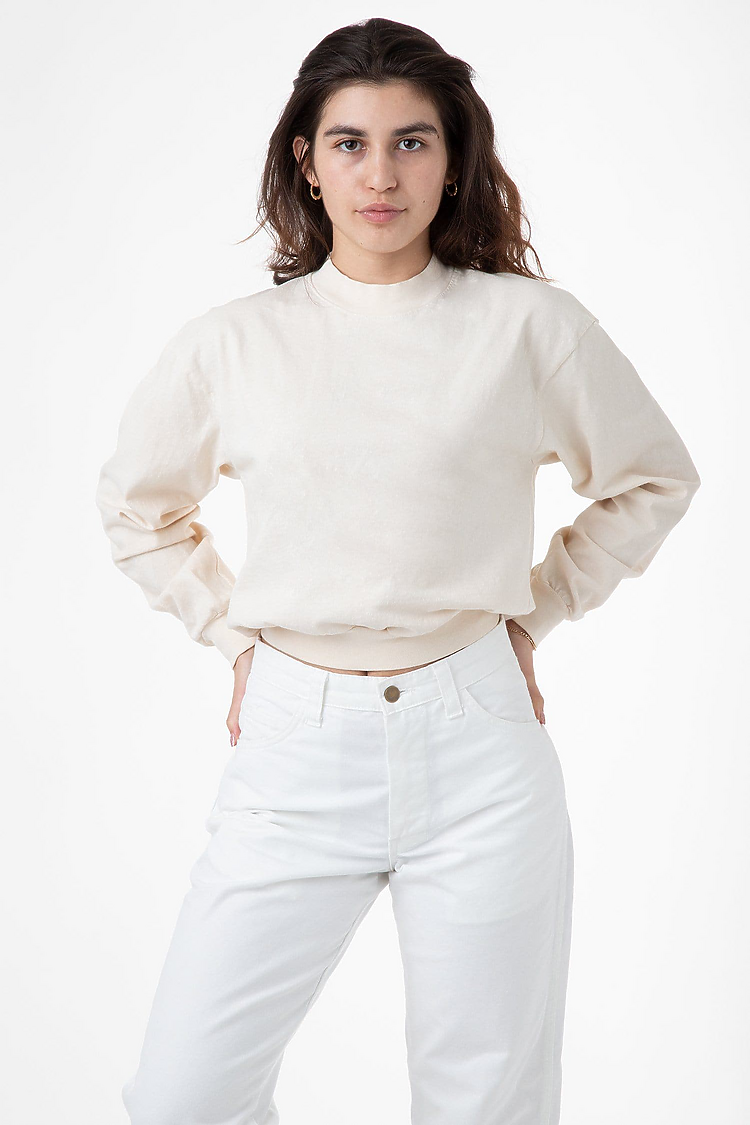 L/S Crop Mock Neck CREME
