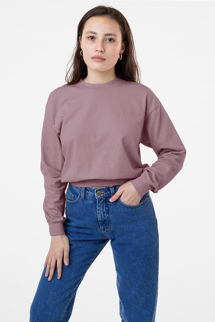 L/S Crop Mock Neck MAUVE
