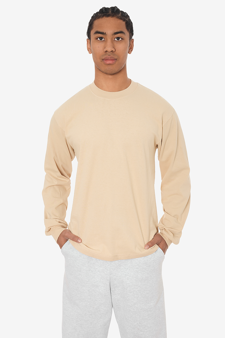 L/S Grmnt Dye Crew Neck 6.5oz BEIGE