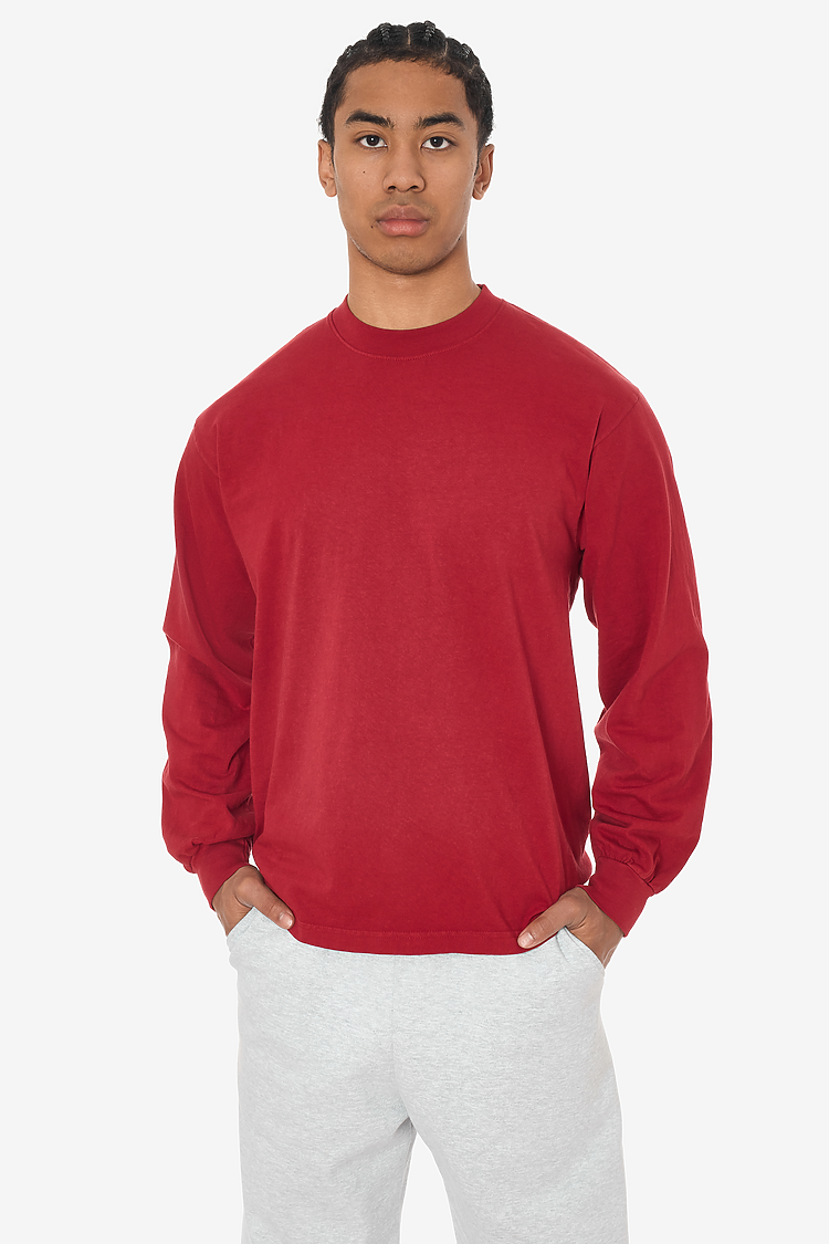 L/S Grmnt Dye Crew Neck 6.5oz DARK RED