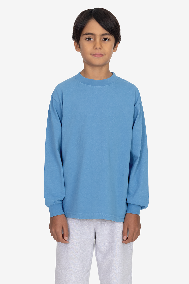 Kids 6.5 oz L/S Grmnt Dye Tee BLUE MOON