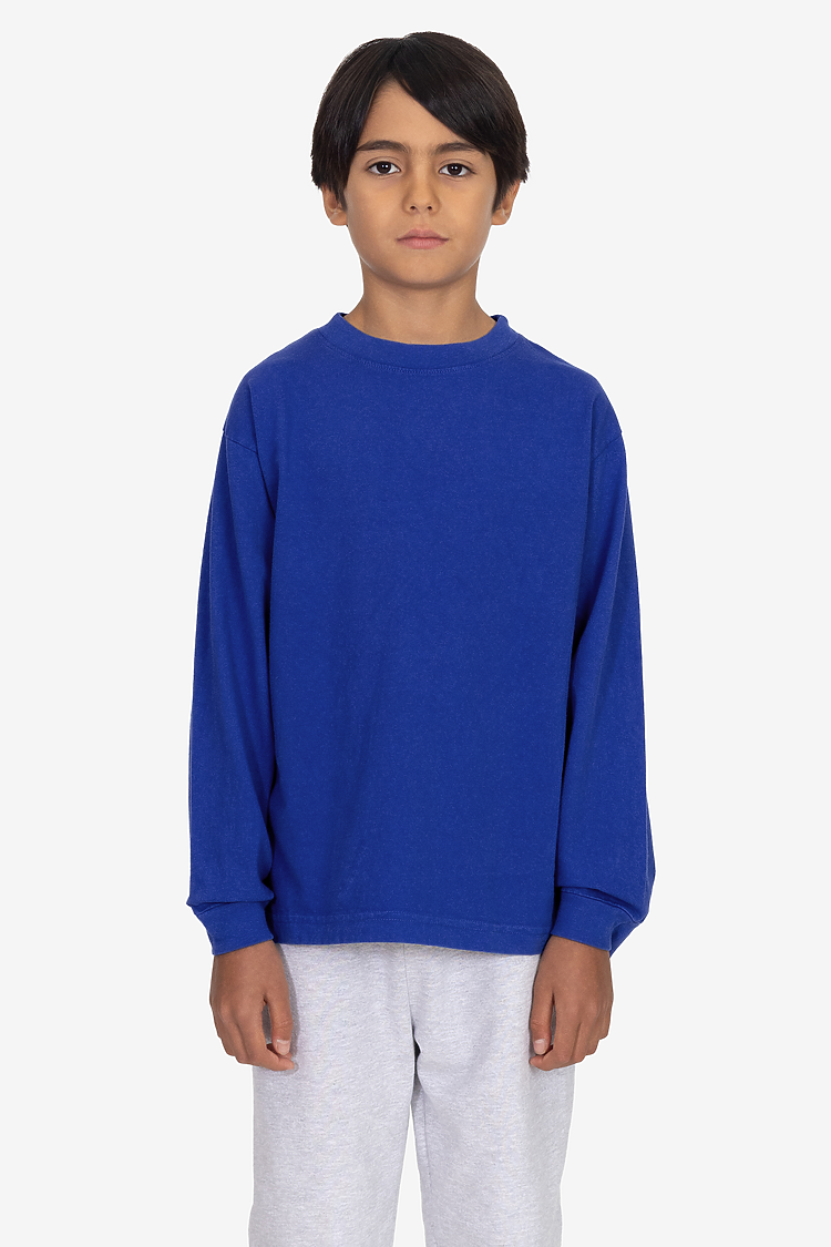 Kids 6.5 oz L/S Grmnt Dye Tee COBALT BLUE