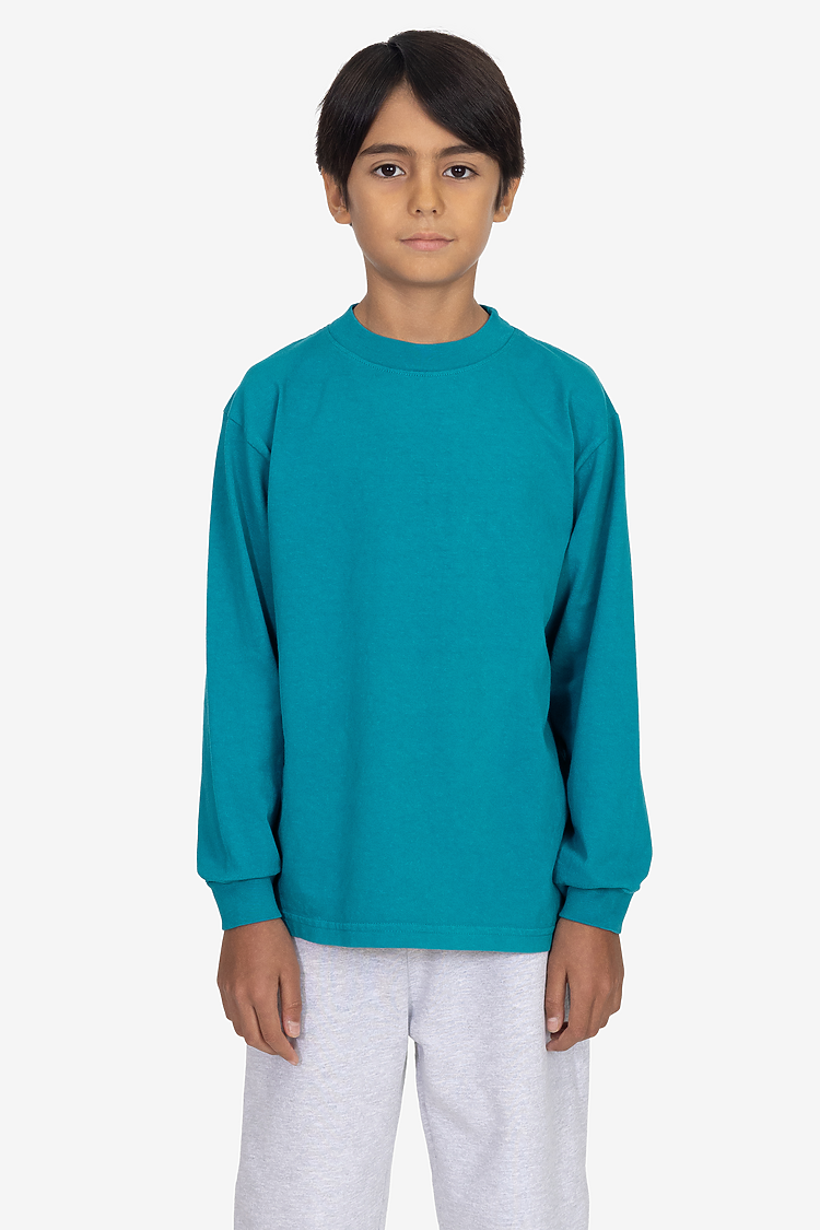 Kids 6.5 oz L/S Grmnt Dye Tee DARK TEAL