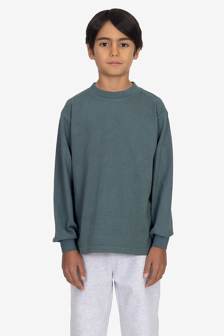 Kids 6.5 oz L/S Grmnt Dye Tee Spruce