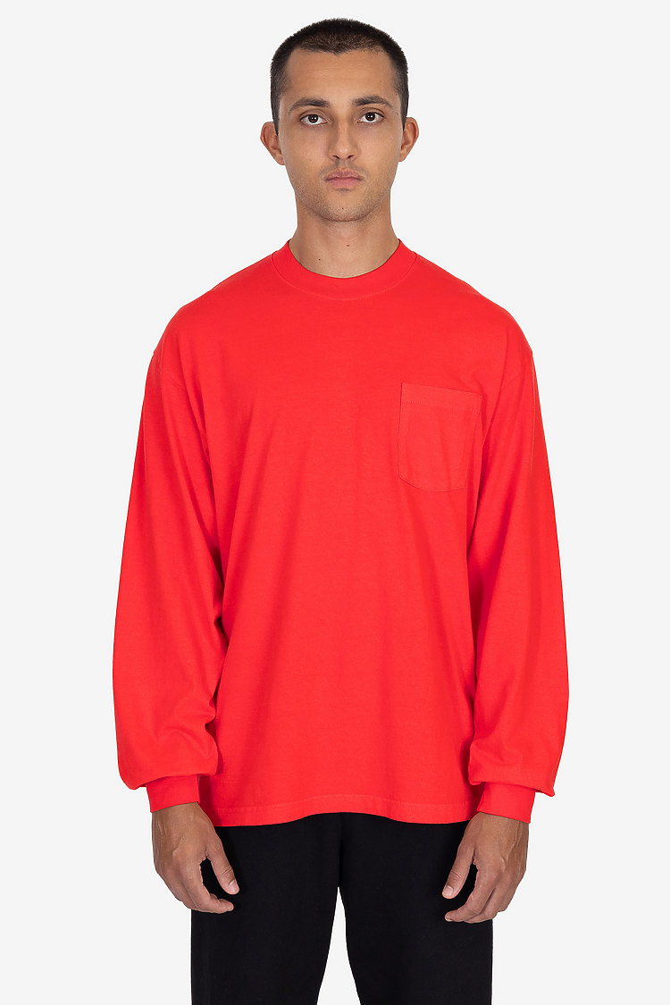 L/S Pocket Crew 6.5oz TOMATO