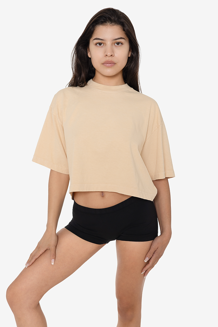 18/1 Oversize Crop Tee BEIGE