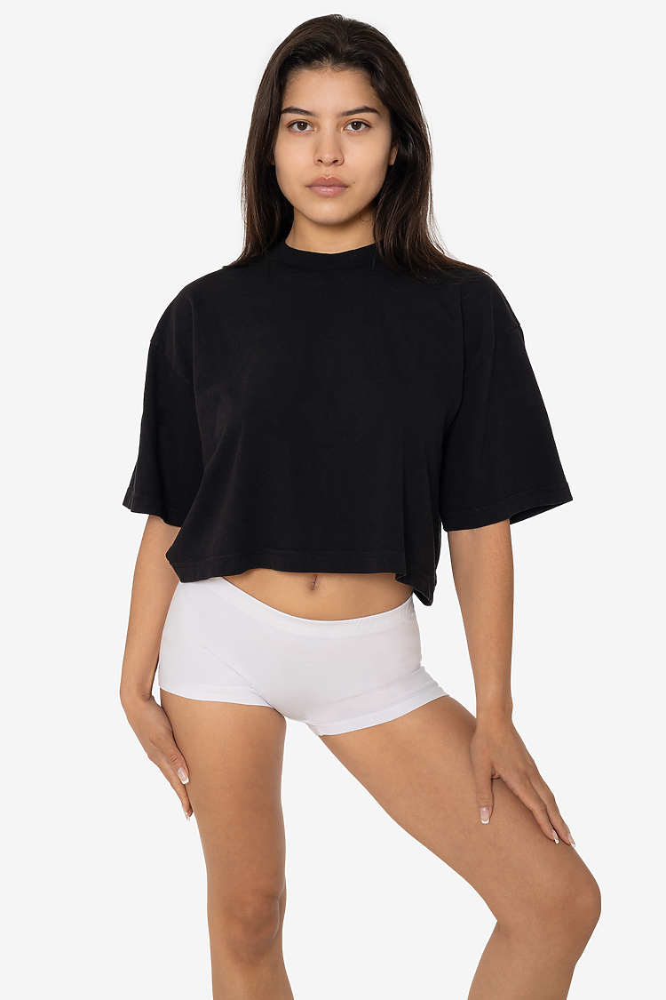 18/1 Oversize Crop Tee BLACK