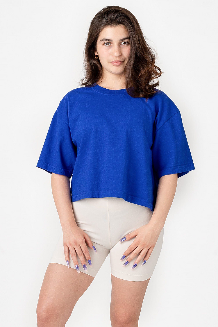 18/1 Oversize Crop Tee Cobalt Blue