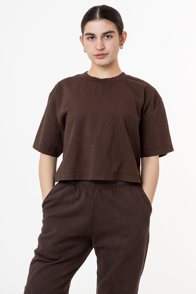 18/1 Oversize Crop Tee CHOCOLATE