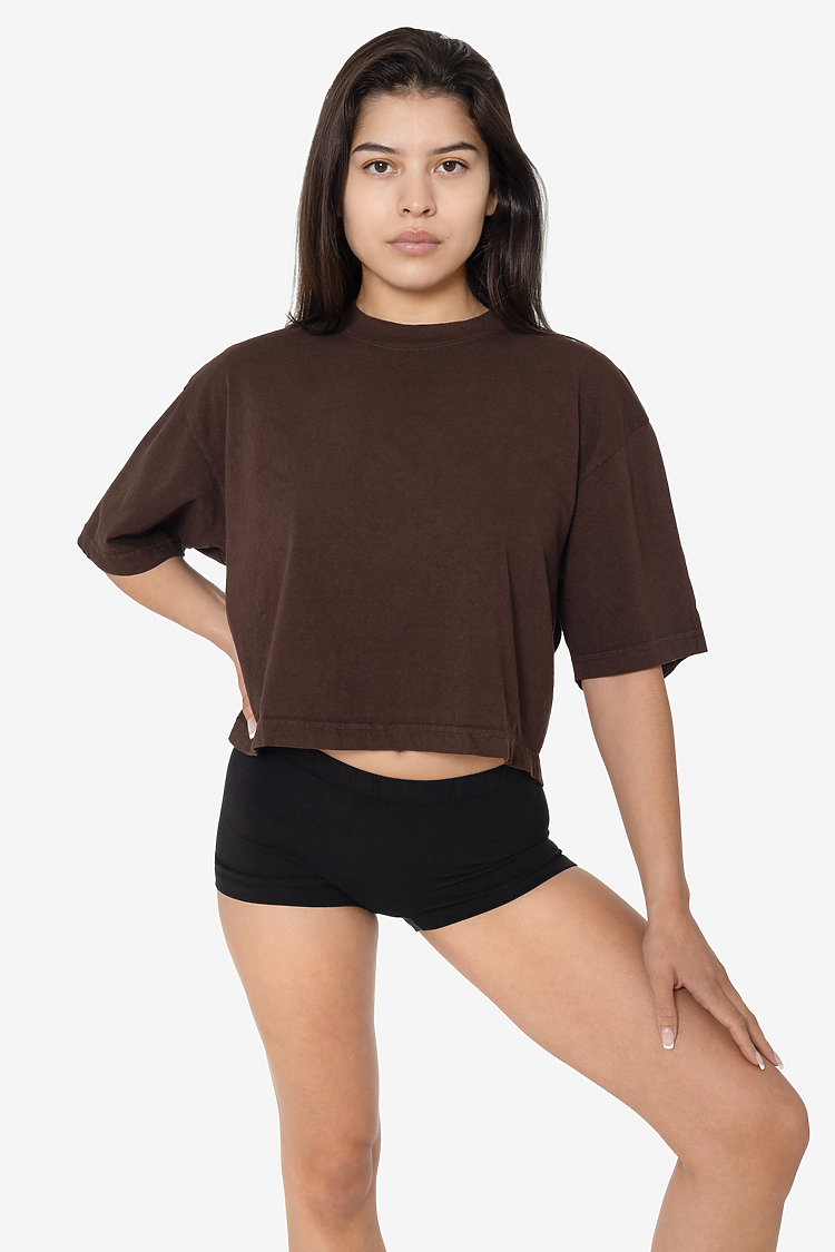 18/1 Oversize Crop Tee CHOCOLATE