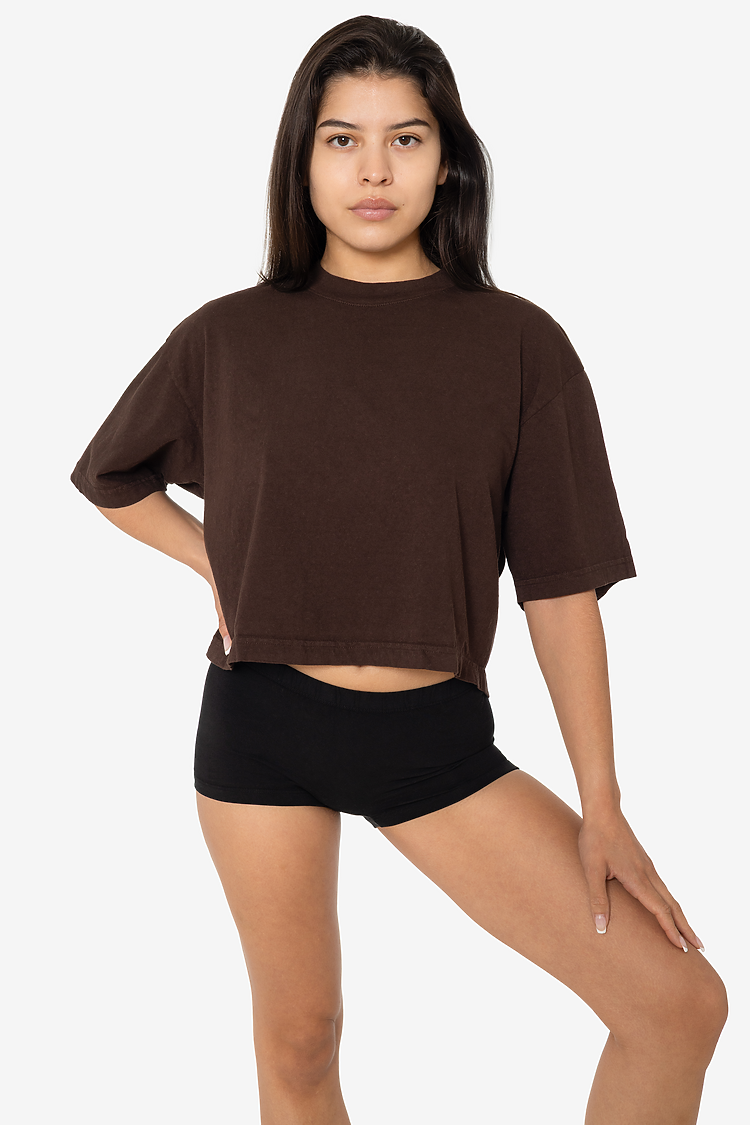 18/1 Oversize Crop Tee CHOCOLATE