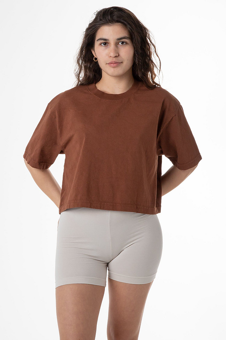 18/1 Oversize Crop Tee LIGHT BROWN