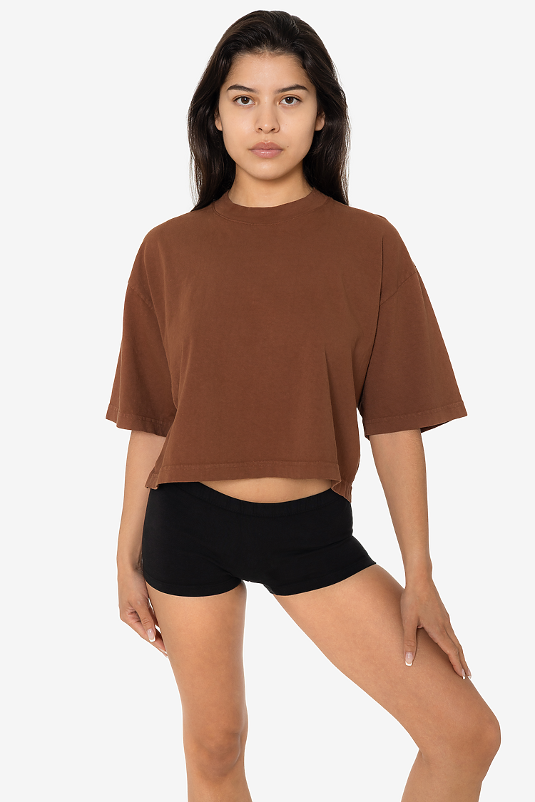 18/1 Oversize Crop Tee LIGHT BROWN